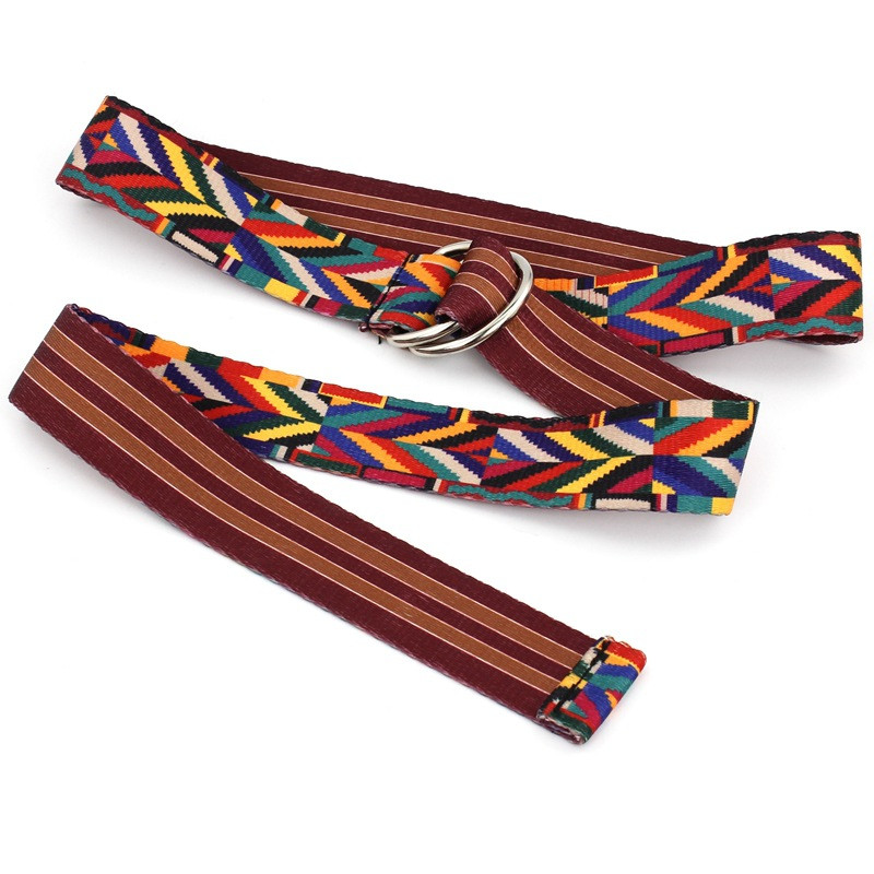 Model se dobro prodaje Boho djevojka Platneni remen s dvostranim otiskom Ženski modni ukras Jednostavan remen za slobodno vrijeme Joker duge hlače