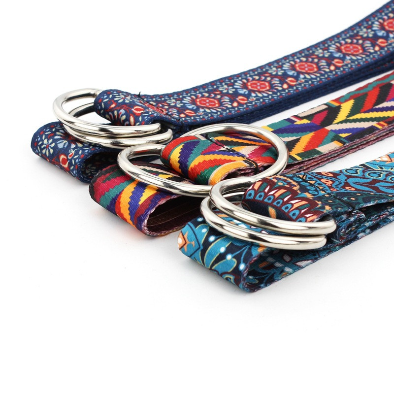 Model se dobro prodaje Boho djevojka Platneni remen s dvostranim otiskom Ženski modni ukras Jednostavan remen za slobodno vrijeme Joker duge hlače