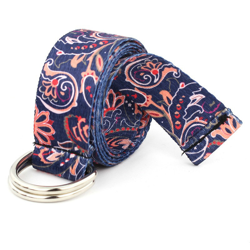 Model se dobro prodaje Boho djevojka Platneni remen s dvostranim otiskom Ženski modni ukras Jednostavan remen za slobodno vrijeme Joker duge hlače