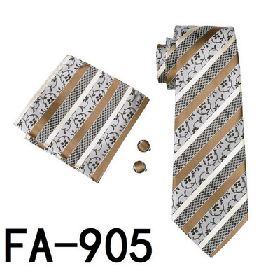 FA-905 férfi nyakkendő, 20 stílusú nyakkendő Hanky mandzsettagomb szett Férfi üzleti ajándék nyakkendők férfiaknak Ingyenes szállítás