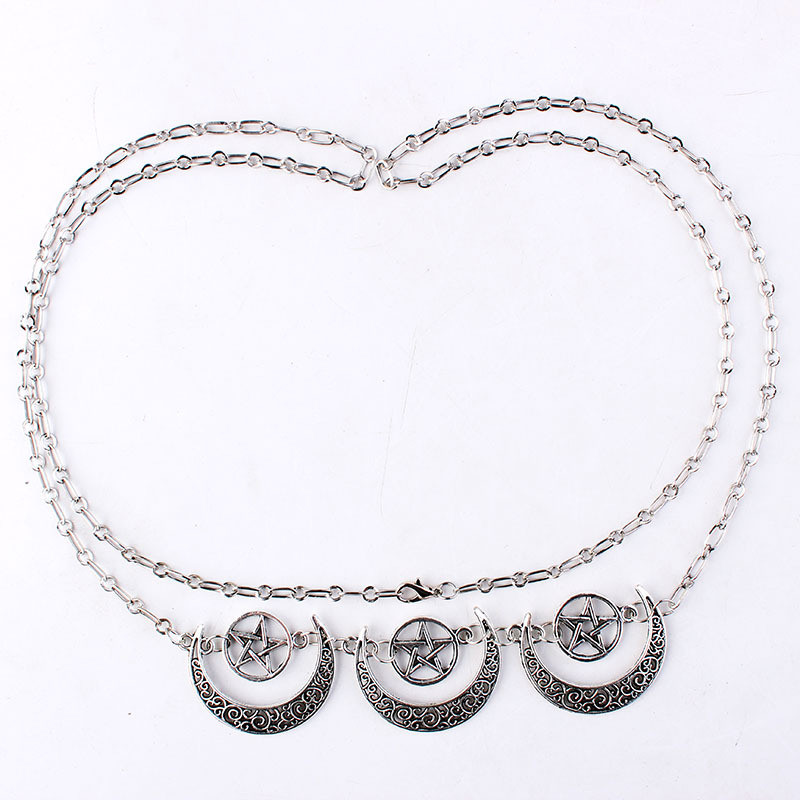 Nyugati boszorkányság holdötvös övlánc pókdenevér pogány testlánc