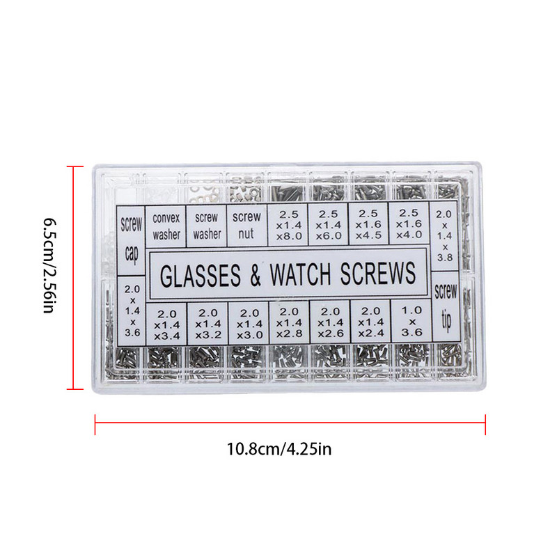 Kit de reparare ochelari Sortiment de reparații optice pentru ochelari de soare Șuruburi de reparare a ochelarilor din oțel inoxidabil Accesoriu de înlocuire