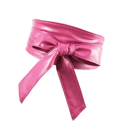 Cureaua lată pentru doamne, cu fundă mare, stil coreean, colorată, de înaltă calitate, centură moale, culoare pură, din piele PU, curea lată realizată manual