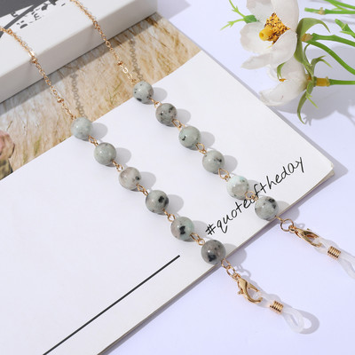 Divat természetes kőből készült szemüvegláncok arcmaszk tartó kerek nyakpánt gyöngyös napszemüveg lánc nőknek ékszer szemüveg lánc