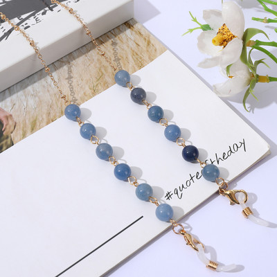 Divat természetes kőből készült szemüvegláncok arcmaszk tartó kerek nyakpánt gyöngyös napszemüveg lánc nőknek ékszer szemüveg lánc