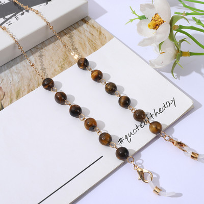 Divat természetes kőből készült szemüvegláncok arcmaszk tartó kerek nyakpánt gyöngyös napszemüveg lánc nőknek ékszer szemüveg lánc