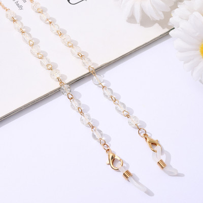 Divat természetes kőből készült szemüvegláncok arcmaszk tartó kerek nyakpánt gyöngyös napszemüveg lánc nőknek ékszer szemüveg lánc