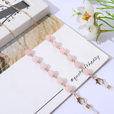 Divat természetes kőből készült szemüvegláncok arcmaszk tartó kerek nyakpánt gyöngyös napszemüveg lánc nőknek ékszer szemüveg lánc