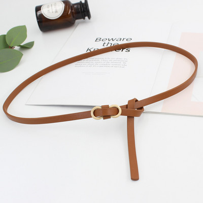 110 cm női vékony csomózott derékpánt PU bőr öv női masni fekete öv a derékon ruha öltöny ruházat kiegészítők