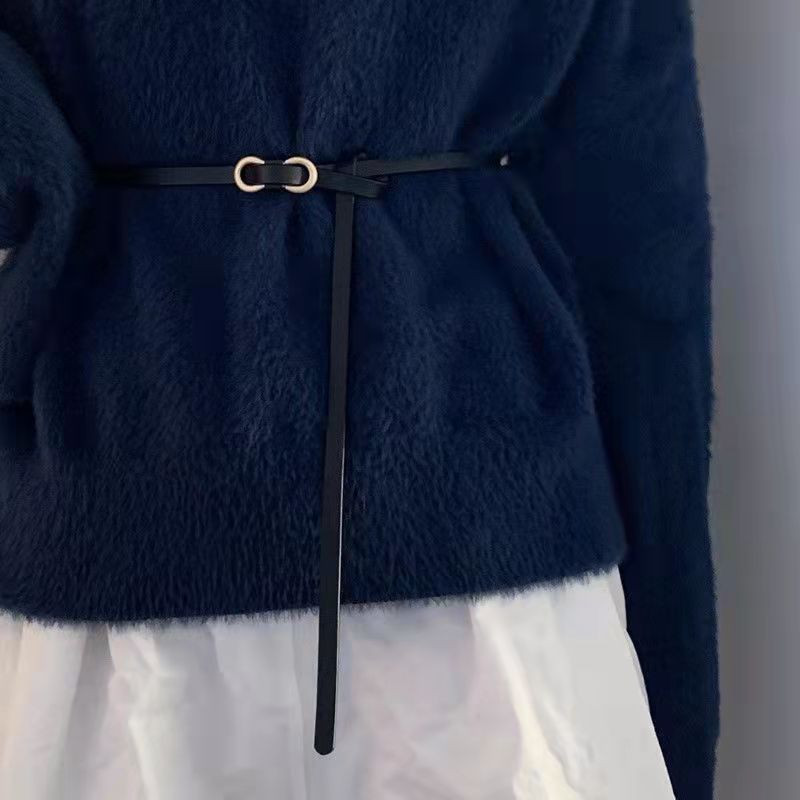 110 cm női vékony csomózott derékpánt PU bőr öv női masni fekete öv a derékon ruha öltöny ruházat kiegészítők