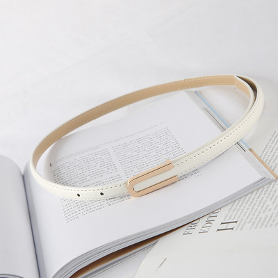 Új divatos egyéniség fém csatos női PU vékony öv tervező All-Match női nadrág ruha dekorációs derékpánt