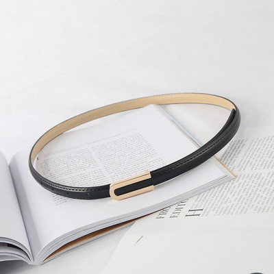 Új divatos egyéniség fém csatos női PU vékony öv tervező All-Match női nadrág ruha dekorációs derékpánt