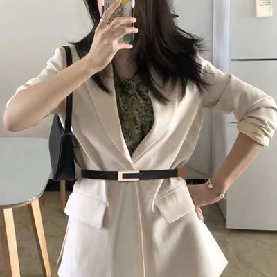 Új divatos egyéniség fém csatos női PU vékony öv tervező All-Match női nadrág ruha dekorációs derékpánt