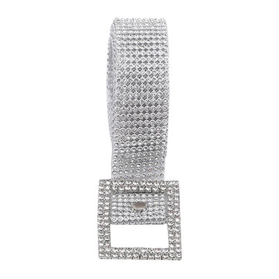 Fényes, fényes női öv lánc luxus édes deréköv 2022 divatos övek teljes gyémánt strassz kristály öv