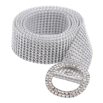 Fényes, fényes női öv lánc luxus édes deréköv 2022 divatos övek teljes gyémánt strassz kristály öv