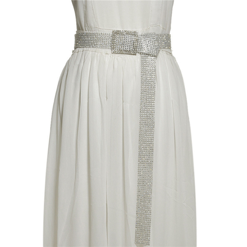 Fényes, fényes női öv lánc luxus édes deréköv 2022 divatos övek teljes gyémánt strassz kristály öv