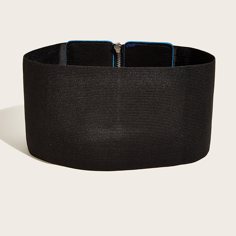 Modni remen za steznik, elastični visoki struk, ukrasna traka za mršavljenje, gumice, veliki metalni krug, prsten, patentni zatvarač, ženske divlje