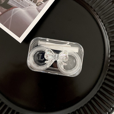 Uus kaasaskantav Ins Bow läbipaistev kontaktläätsede karbi reisikontaktläätsede ümbris kontaktläätsede hoiukonteiner