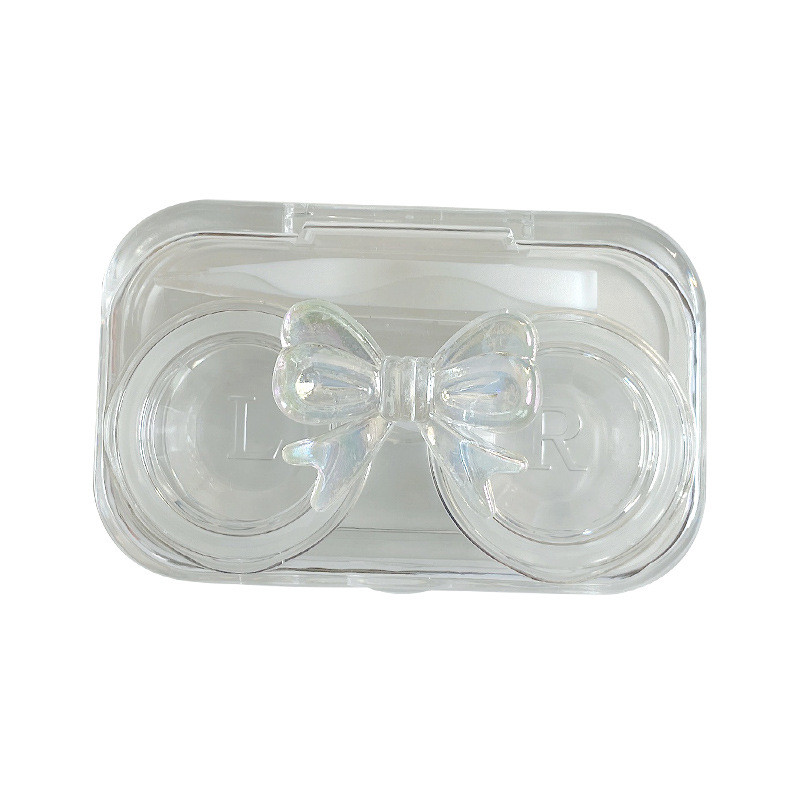 Uus kaasaskantav Ins Bow läbipaistev kontaktläätsede karbi reisikontaktläätsede ümbris kontaktläätsede hoiukonteiner