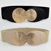 Univerzális öv koreai változat Temperamentum fém kerek csat rugalmas öv ruha ing dekoratív öv elasztikus Ceinture nő