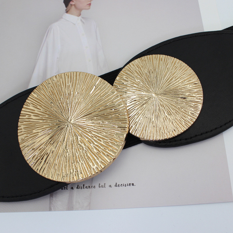 Univerzális öv koreai változat Temperamentum fém kerek csat rugalmas öv ruha ing dekoratív öv elasztikus Ceinture nő