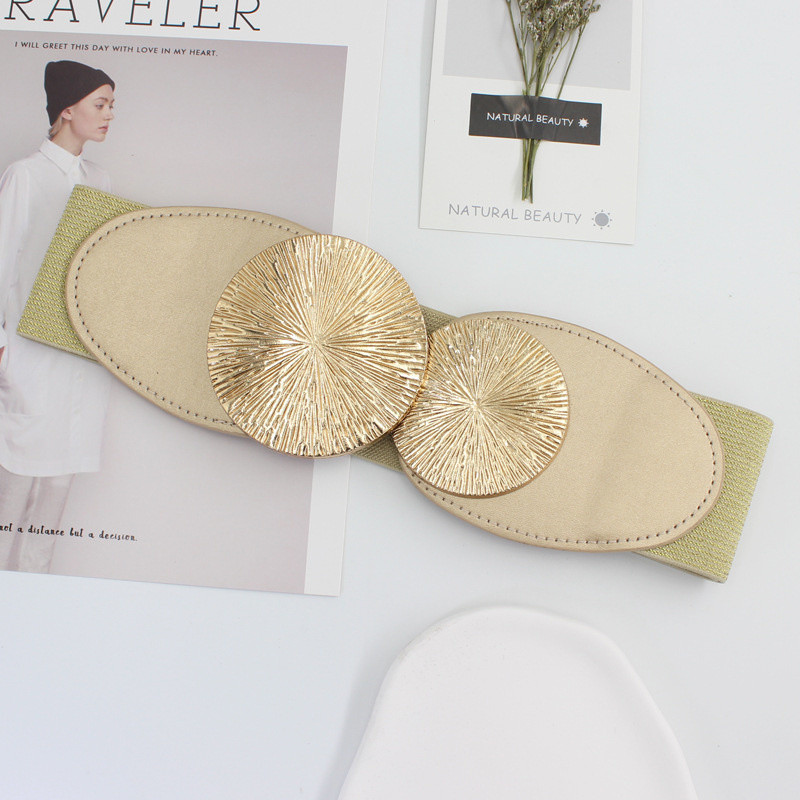 Univerzális öv koreai változat Temperamentum fém kerek csat rugalmas öv ruha ing dekoratív öv elasztikus Ceinture nő