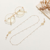 Κορεατικά Vintage Μαργαριτάρια Χρυσό Ασημί Χρώμα Snowflakes Mask Chain Strand Hang on Neck Holding Glasses Σχοινί για Γυναικεία Γυαλιά Λουράκι