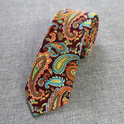 RBOCOTT Retro virágos nyakkendők Paisley nyakkendő 6 cm-es pamut nyakkendők férfiaknak divatos alkalmi karcsú nyakkendők vékony nyakkendők esküvői öltönyhöz