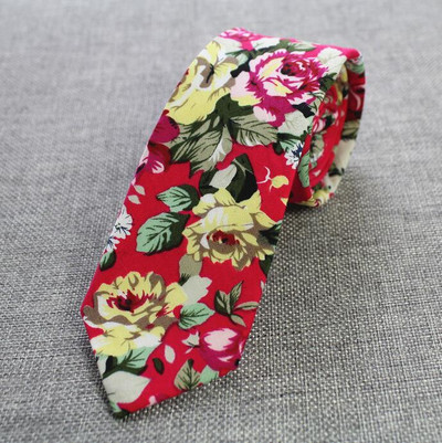 RBOCOTT Retro virágos nyakkendők Paisley nyakkendő 6 cm-es pamut nyakkendők férfiaknak divatos alkalmi karcsú nyakkendők vékony nyakkendők esküvői öltönyhöz