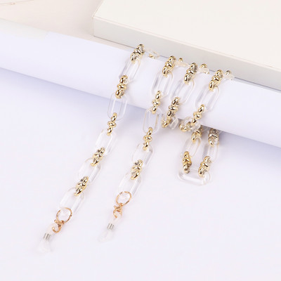 Színes átlátszó link akril szemüvegek lánc nyakláncok tartó zsinór napszemüveg láncok női maszk lógó nyakpánt kötél