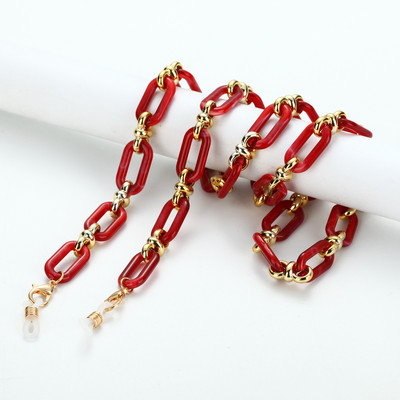 Színes átlátszó link akril szemüvegek lánc nyakláncok tartó zsinór napszemüveg láncok női maszk lógó nyakpánt kötél