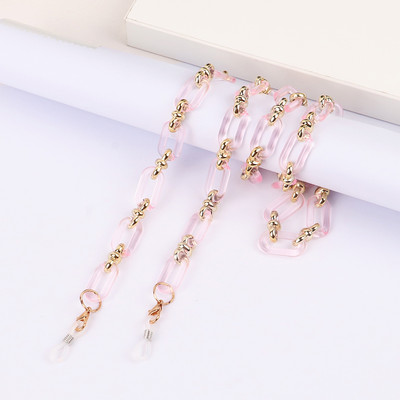 Színes átlátszó link akril szemüvegek lánc nyakláncok tartó zsinór napszemüveg láncok női maszk lógó nyakpánt kötél