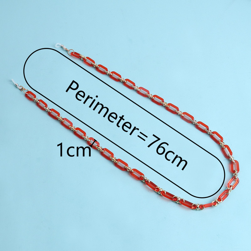 Színes átlátszó link akril szemüvegek lánc nyakláncok tartó zsinór napszemüveg láncok női maszk lógó nyakpánt kötél