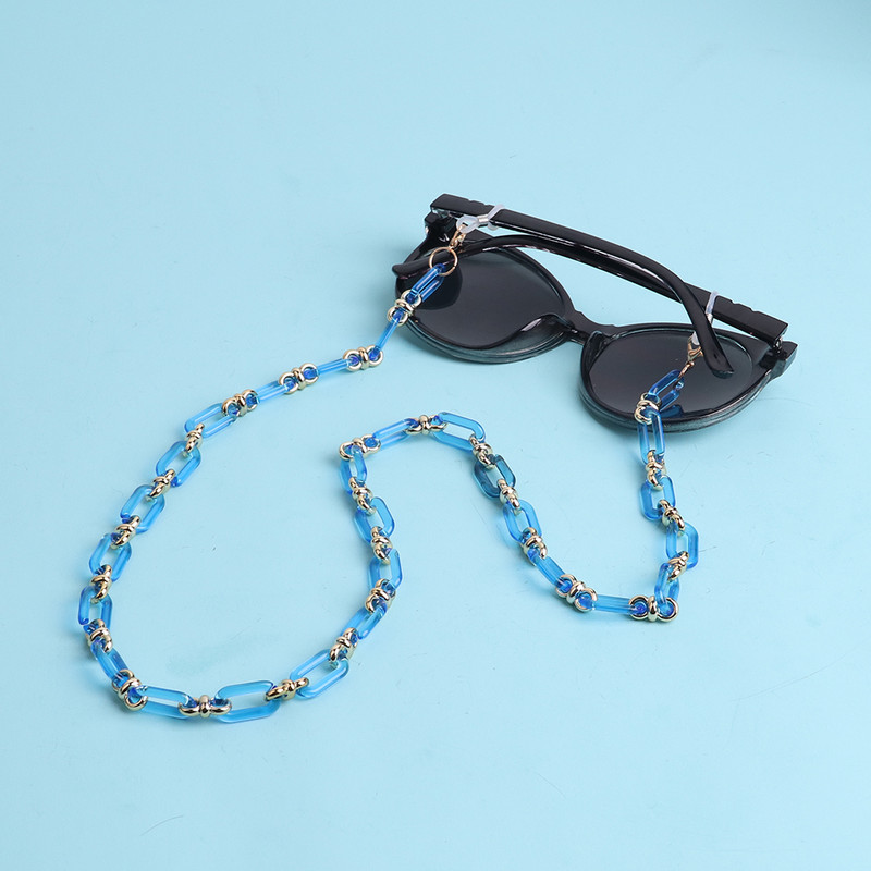 Színes átlátszó link akril szemüvegek lánc nyakláncok tartó zsinór napszemüveg láncok női maszk lógó nyakpánt kötél