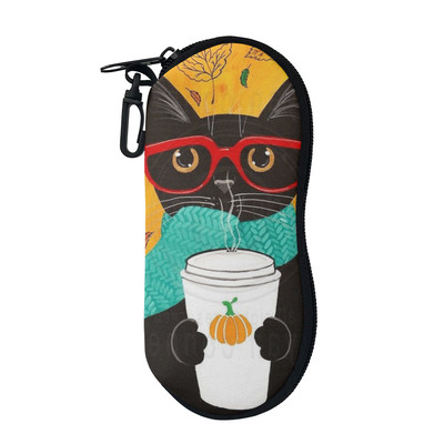 Tüdrukute klaasiümbrised Kawaii Black Cat Lady Pehmed kandekott Prillid Kattekott Päikeseprillid/prillide kaitsekarp Prillide tarvikud