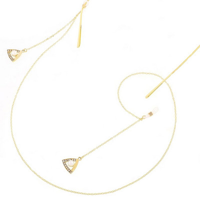 Szakáll/háromszög/hold strassz medál olvasószemüveg lánc divattartó nyak fém zsinór szíj lánc napszemüveghez szemüveg