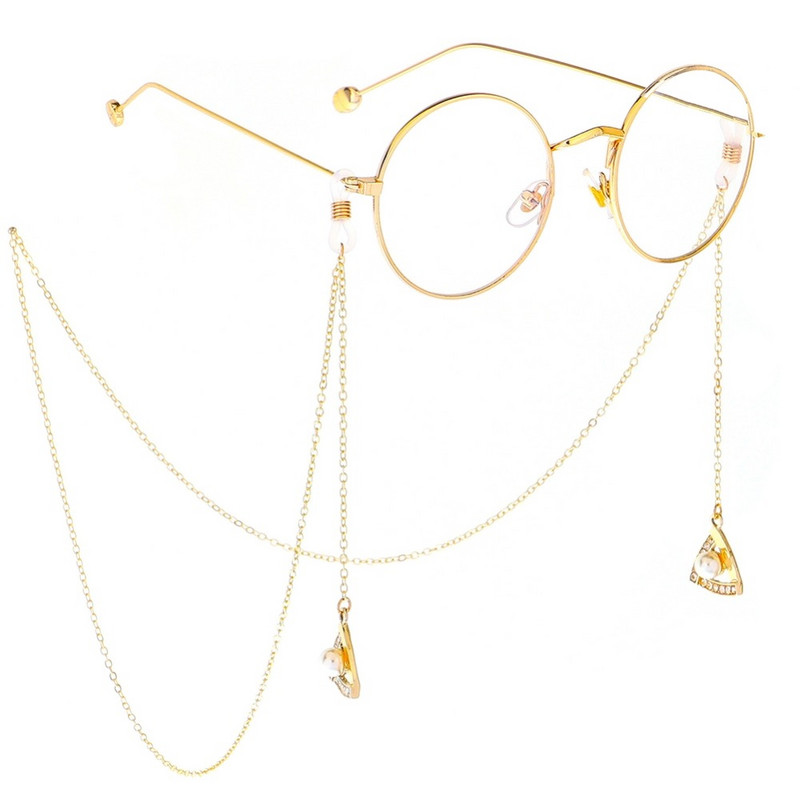 Szakáll/háromszög/hold strassz medál olvasószemüveg lánc divattartó nyak fém zsinór szíj lánc napszemüveghez szemüveg