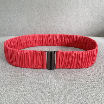 PU hajtogatott rugalmas öv női divat alkalmi luxus dizájn kabát kabát vékony derék tunika öv gótikus retro derékpánt