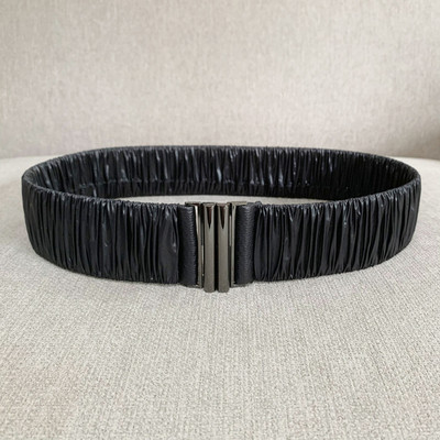 PU hajtogatott rugalmas öv női divat alkalmi luxus dizájn kabát kabát vékony derék tunika öv gótikus retro derékpánt