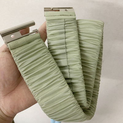 PU hajtogatott rugalmas öv női divat alkalmi luxus dizájn kabát kabát vékony derék tunika öv gótikus retro derékpánt