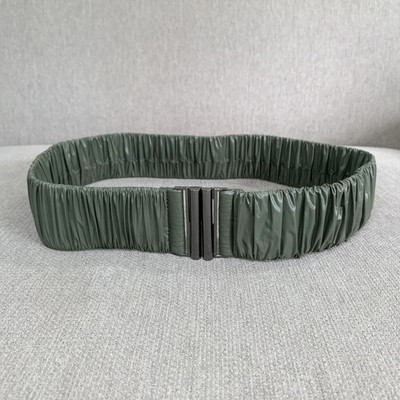 PU hajtogatott rugalmas öv női divat alkalmi luxus dizájn kabát kabát vékony derék tunika öv gótikus retro derékpánt