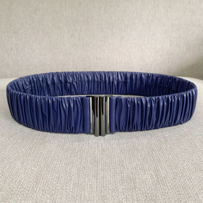 PU hajtogatott rugalmas öv női divat alkalmi luxus dizájn kabát kabát vékony derék tunika öv gótikus retro derékpánt