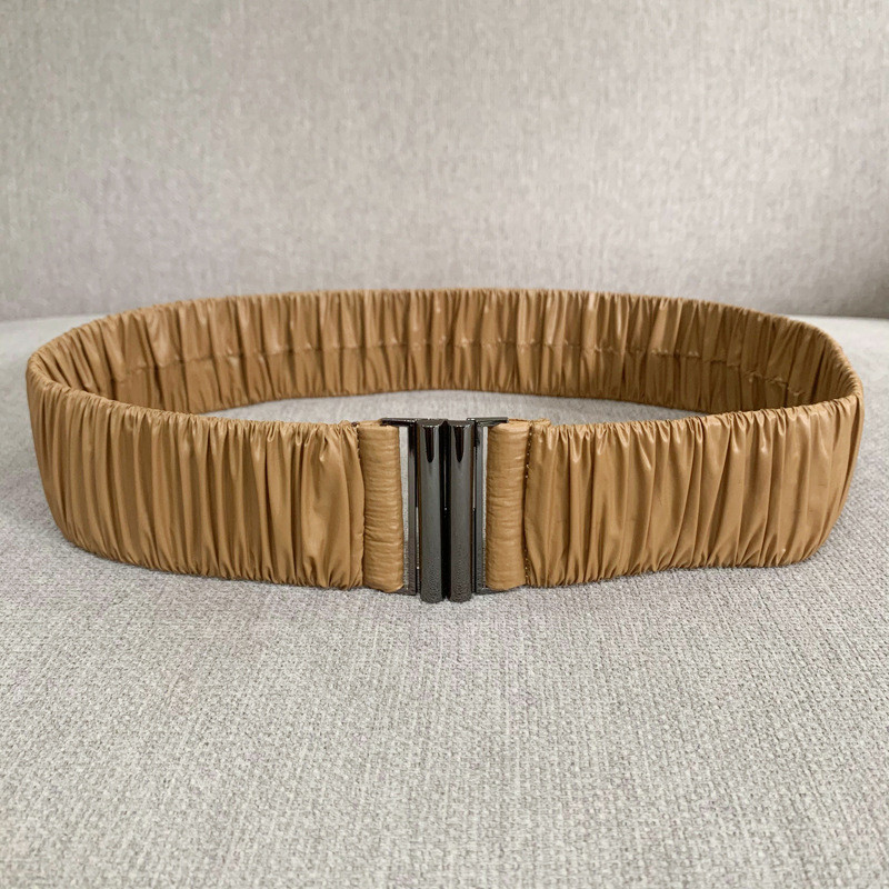 PU hajtogatott rugalmas öv női divat alkalmi luxus dizájn kabát kabát vékony derék tunika öv gótikus retro derékpánt