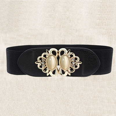 21 vrsta Novi ženski elastični široki remen Debeli vintage totem print Rastezljivi kožni remen oko struka za haljinu Korzet Cinch pojas Z30