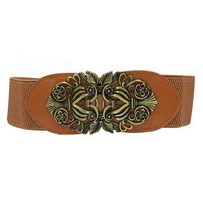 21 vrsta Novi ženski elastični široki remen Debeli vintage totem print Rastezljivi kožni remen oko struka za haljinu Korzet Cinch pojas Z30