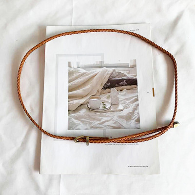 Nem lyukasztó fonott öv női retro ruha vékony öves női alkalmi derékkötél díszítő női deréköv fűző öv nyár