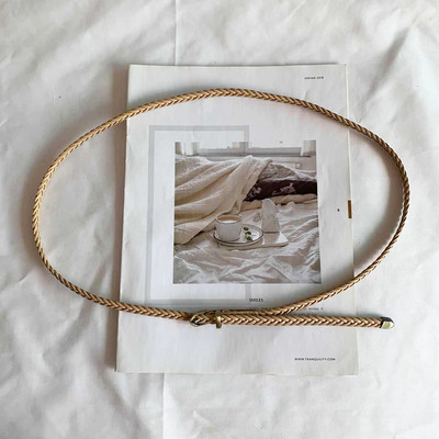 Nem lyukasztó fonott öv női retro ruha vékony öves női alkalmi derékkötél díszítő női deréköv fűző öv nyár