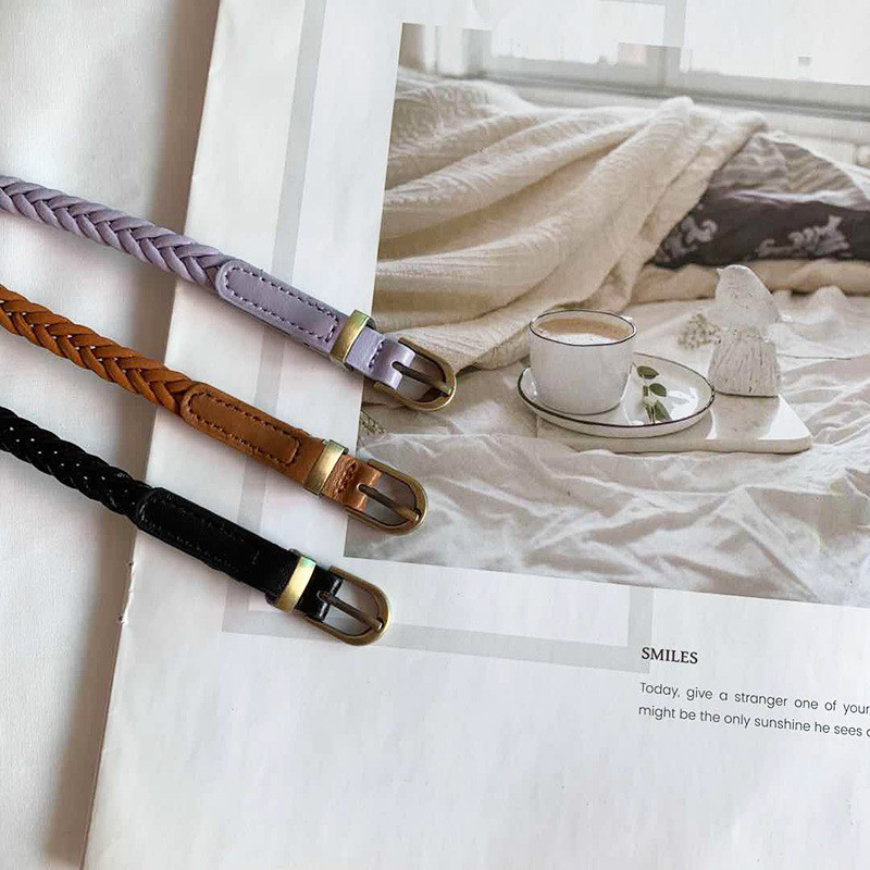 Nem lyukasztó fonott öv női retro ruha vékony öves női alkalmi derékkötél díszítő női deréköv fűző öv nyár