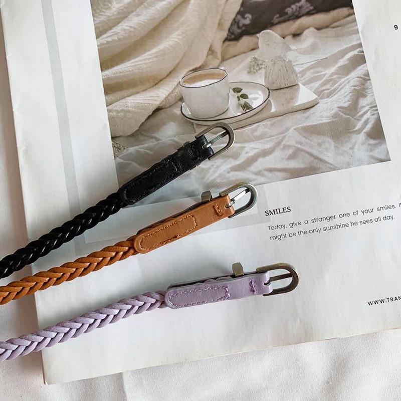 Nem lyukasztó fonott öv női retro ruha vékony öves női alkalmi derékkötél díszítő női deréköv fűző öv nyár