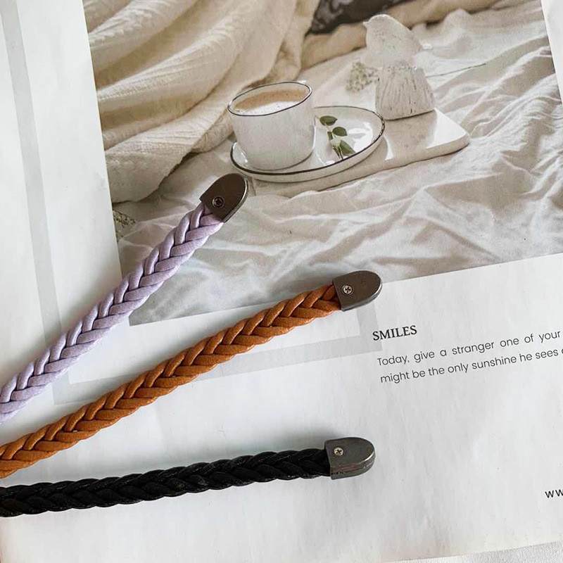 Nem lyukasztó fonott öv női retro ruha vékony öves női alkalmi derékkötél díszítő női deréköv fűző öv nyár